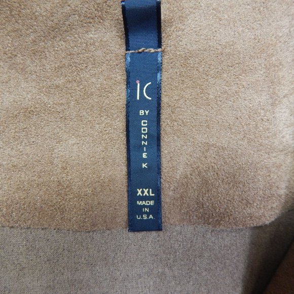 IC By Connie K Womens Tan Suede Jacket Asymmetrical Lagenlook Size XXL - Picture 4 of 10